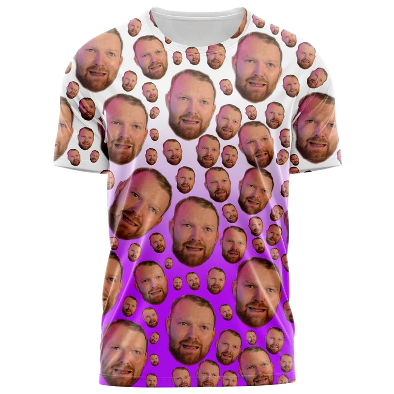 حفلة البكالوريوس مضحك الوجه تي شيرت مخصص الرجال النساء التدرج ثلاثية الأبعاد طباعة الفكاهة صور شخصية رواية تصميم الهيب هوب الشارع Y2k