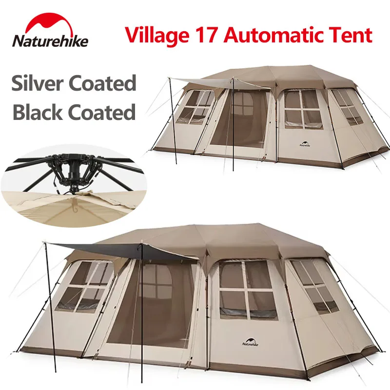 Naturehike Village 17 One-touch Tent Automatic Tent Outdoor Camping All-In-One Ridge Pole Large Space Hiking Travel Waterproof