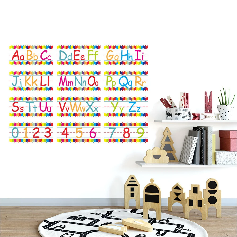Alphabet Wall Decal Alphanumeric Sticker Kindergarten Decoration Toddler Stickers