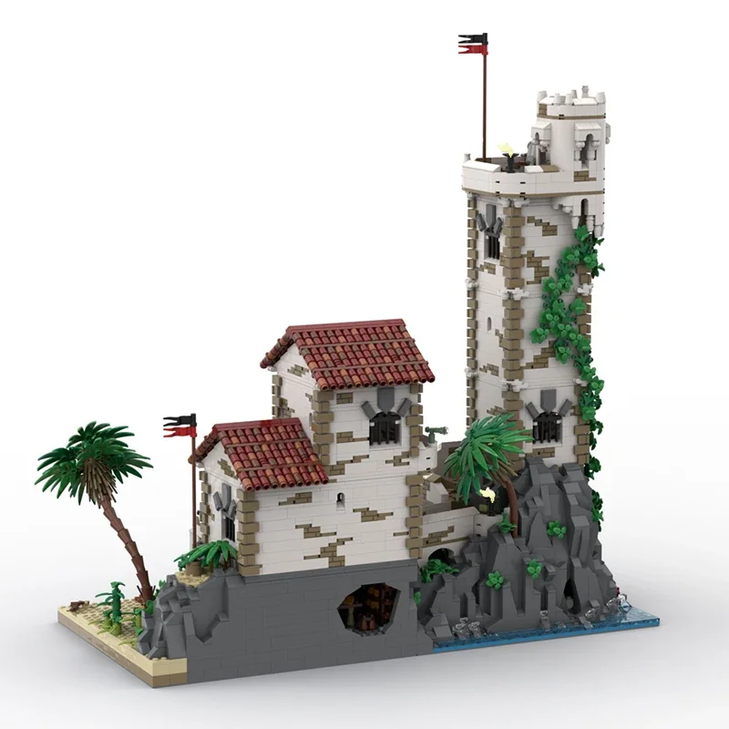 BuildMoc Pirates of Barracuda Bay Port Sauvage The Cursed Beach Building Blocks Set 21322 Island House Bricks Toys Children Gift