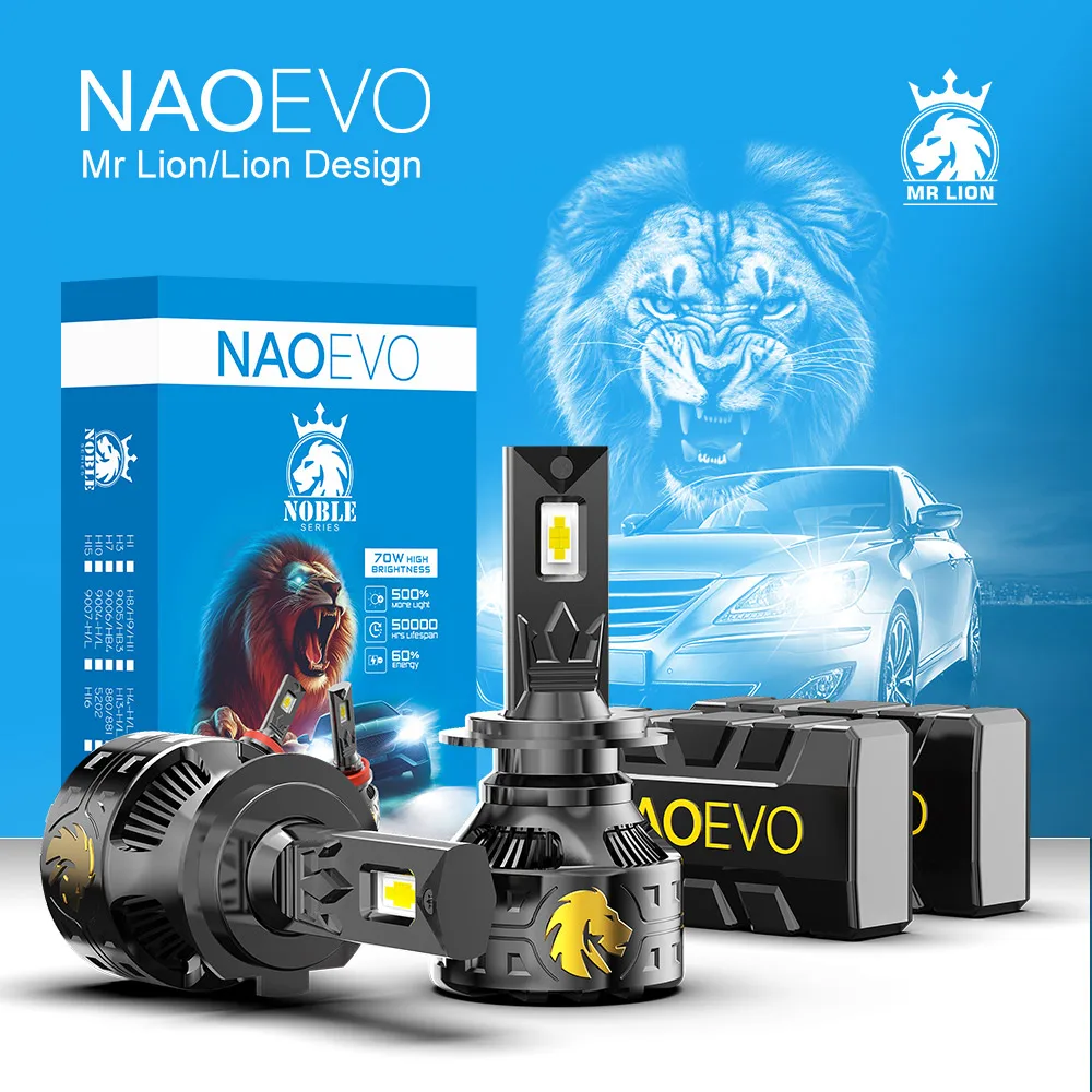 

NAOEVO Lion Desgin 140W Led Headlight H4 H7 H11 Car Light Bulb 9005 9006 9012 Canbus Auto Headlamp High Low Beam
