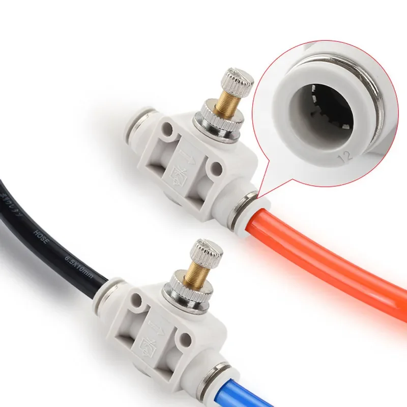 

1PCS LSA Pneumatic Straight Flow Control Valve, Quick Coupler, Speed Regulator, Pipe Throttle Valve