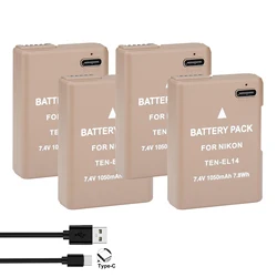 EN-EL14 EN EL14 EN-EL14a Battery With USB-C Charging Port for Nikon D3500, D3300, D3400, D3100, D5100, D5200, D5300, DF