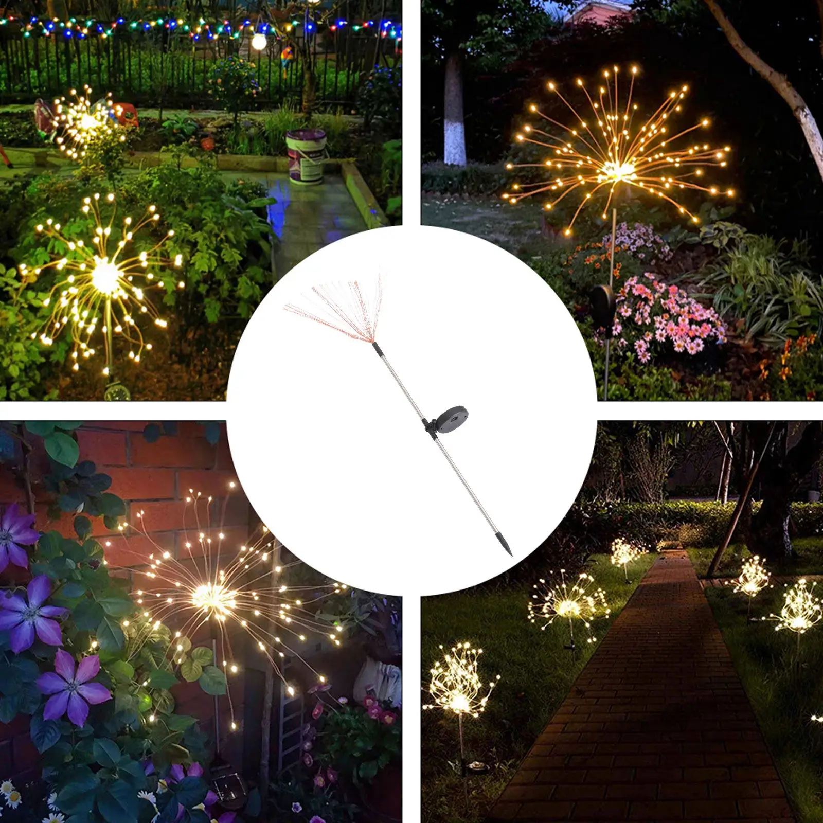 

Солнечная лампа на солнечной энергии в форме фейерверка, светодиодный садовый светильник для декора, ландшафтное освещение для двора, сада, парка, наружное освещение