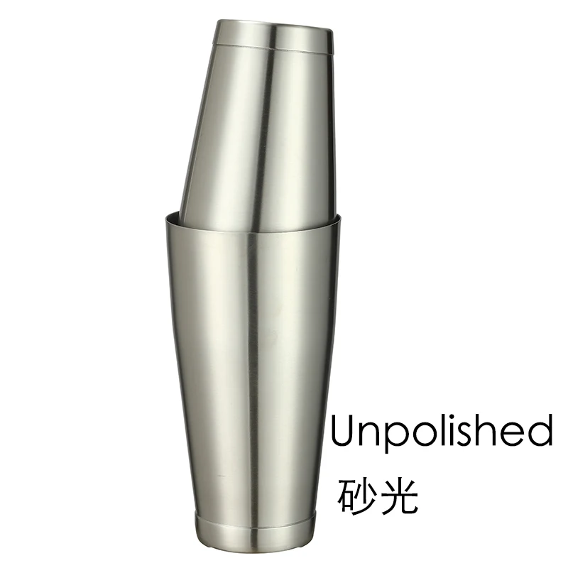 Stainless Steel Boston Shaker Bar Shaker with Different Surface Finish -2 Piece Cocktail Shaker, 15-Ounce and 25-Ounce