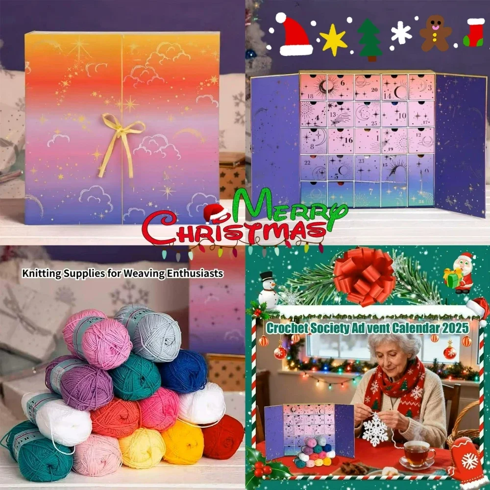 

Crochet Arrival Calendar Knitting Yarn Supply 25-Day Countdown Calendar Christmas Gift For Mothers Enthusiasts And Women