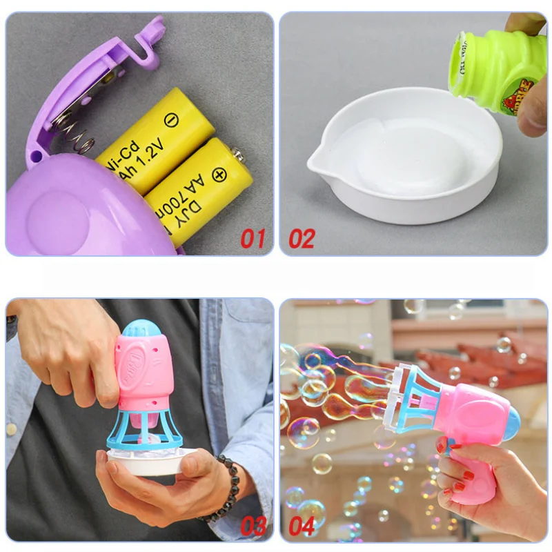 Summer Children's Electric Fan Bubble Gun Machine Soap Blowing Bubble Water Toys Outdoor Bubble In Bubble Wedding Party Gifts