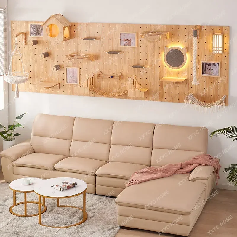 Cat Climbing Frame  Scratch Trees Wire-Wrap Board Cat Wall  Wood  Ladder Jumping Platform Space Capsule Cat Nest  Rack