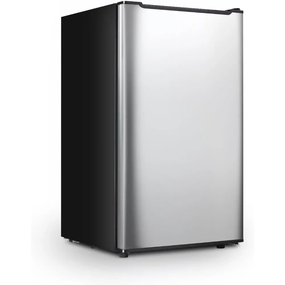 Upright Freezer with Reversible Single Door Steel Compact  Silver Adjustable Thermostat  Shelves Mini Freezer Camping Cooler