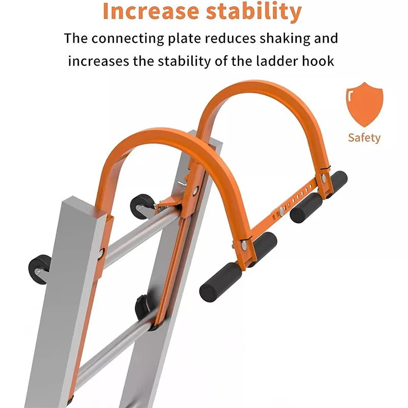 Alloy Steel Ladder Stabilizer Roof Hooks 2 In 1 Extension Gutter Repair Cleaning 500LBS Bearing Capacity Industrial Residential