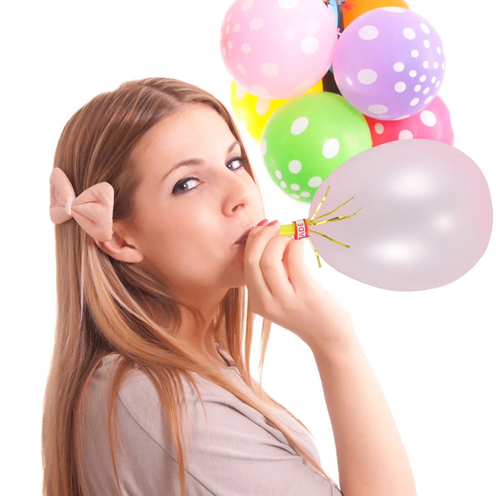 

30Pcs Musical Whistles Balloon Blowouts Metallic Glitter Noisemaker for Christmas Birthday Halloween Party Fun