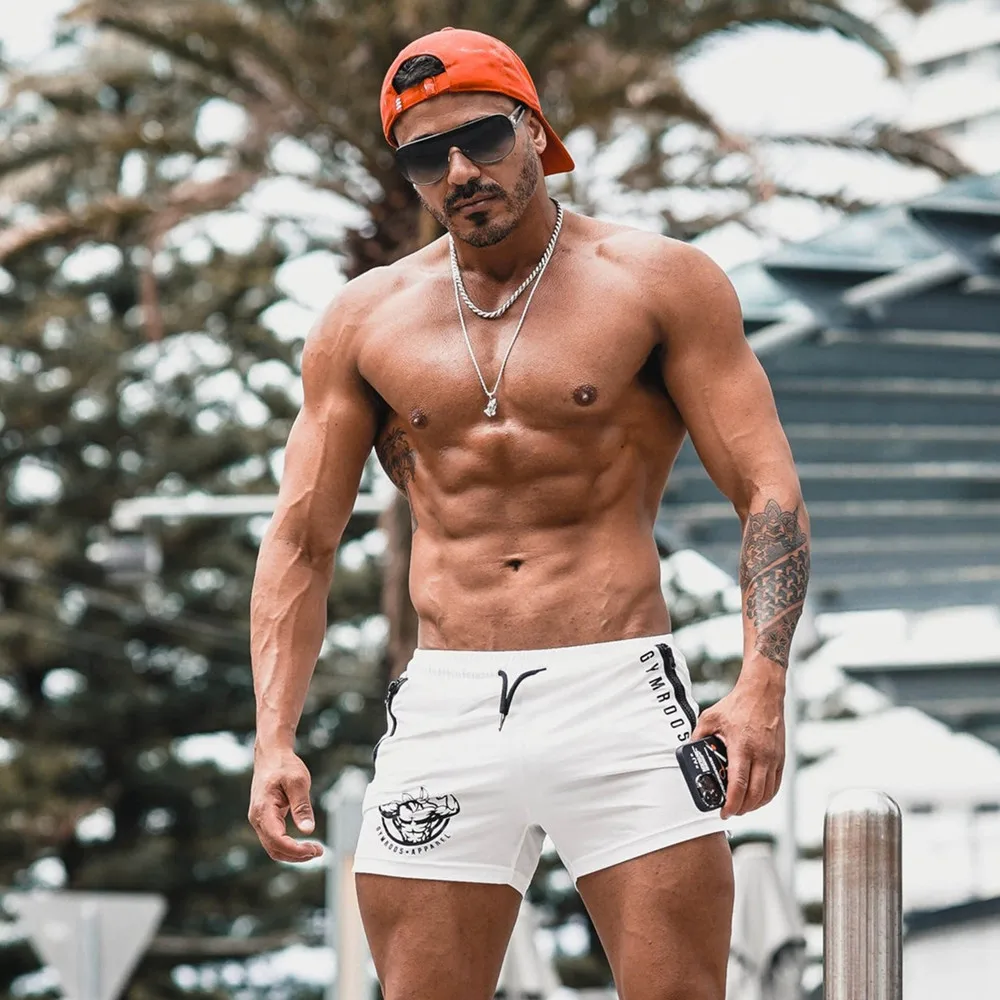 2024 Summer Bodybuilding Shorts Men Casual Quick Dry Bermuda Gym Fitness Crossfit Training Pants Male Beach Swim Trunks Bottoms