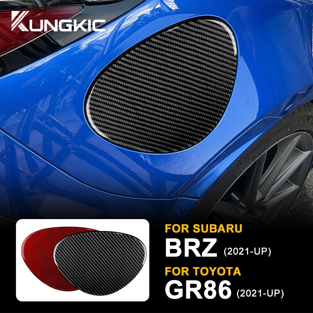 

Наклейка из настоящего углеродного волокна для Subaru BRZ Toyota GR86 2021 2022 2023 2024, автомобильный топливный бак LHD RHD, красный, черный, накладка, аксессуары