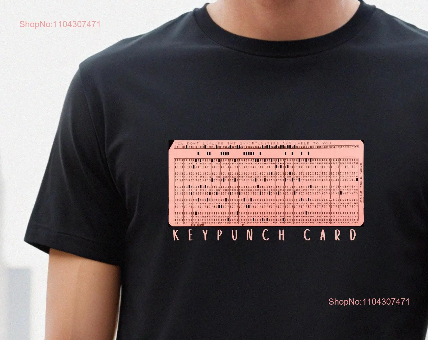 Keypunch Card T Shirt Old Computers Baby Boomer Retro Vintage Icebreaker Conversation Starter long or short sleeves