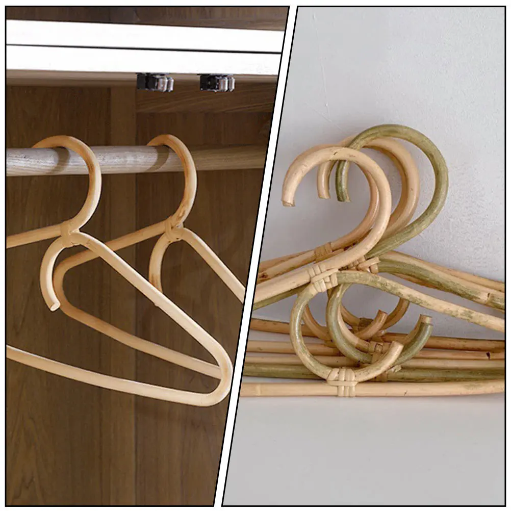 

Rattan Kids Hanger Cartoon Kids Clothes Hanger Baby Wooden Double Hooks Closet ganizer Home Storage Solution