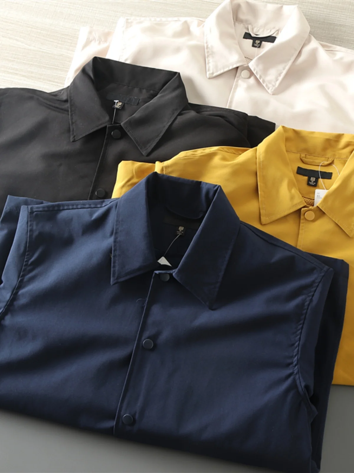 

Men's Faionable Casual Pure Color Single-Button Waterproof Jaet Autumn Winter Outerwear Loose Fit Urban Sle Long Sve