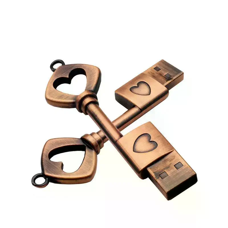 Metal Key USB 2.0 Flash Drive Creative Gifts Pen Drive Real Capacity Memory Stick 64GB U Disk