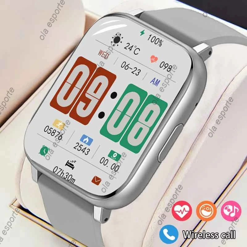 For Xiaomi New 1.77 Inch Smart Watch Men Body Temperature Full Touch Sports Smartwatch Women Accurate Oxygen Monitor Clock 2024