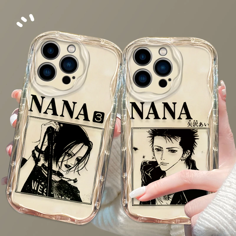 Anime NANA Fashion Phone case For Apple iPhone 15 14 13 12 11 Pro X XR XS Max Plus 8 7 Plus SE Wave Oil Cover