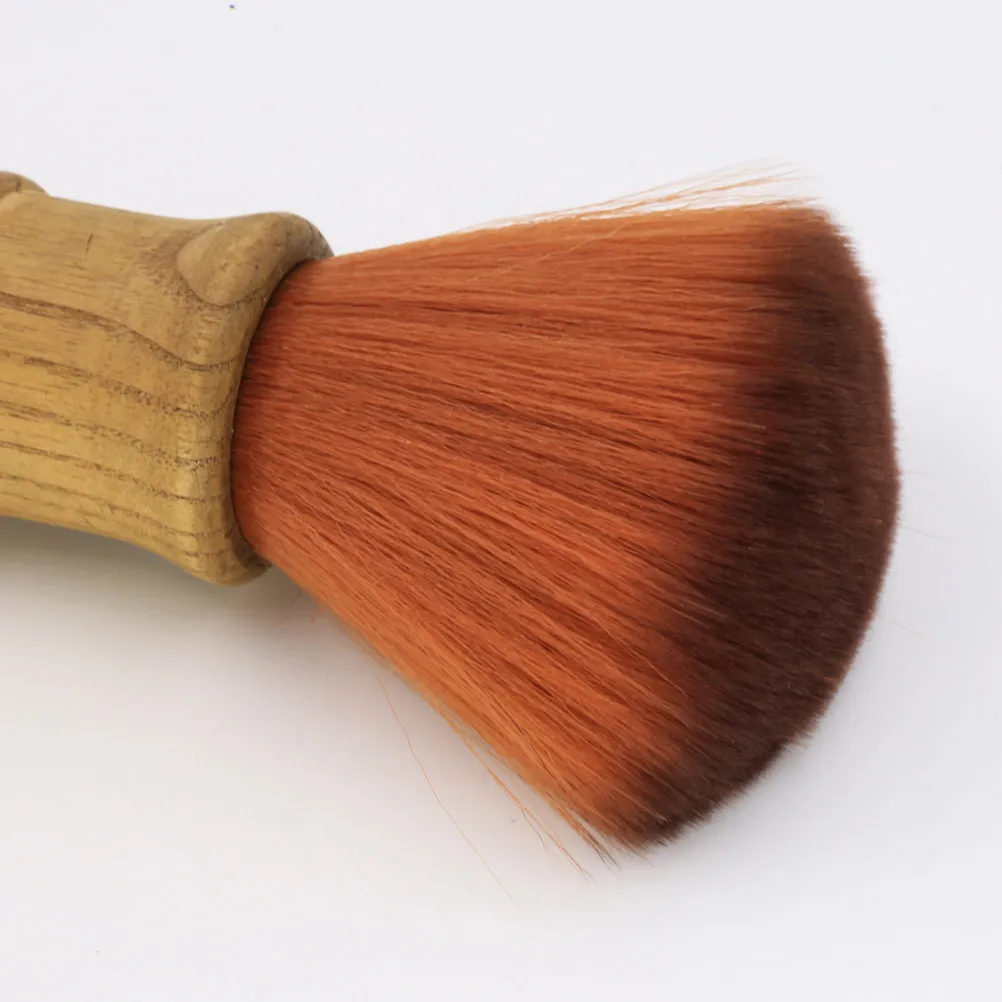 1Pcs Neck Duster Hair Cutting Brush Premium Material Long Bushy Barber Salon Cleaning Brown Neck Duster Hair Cutting Brush