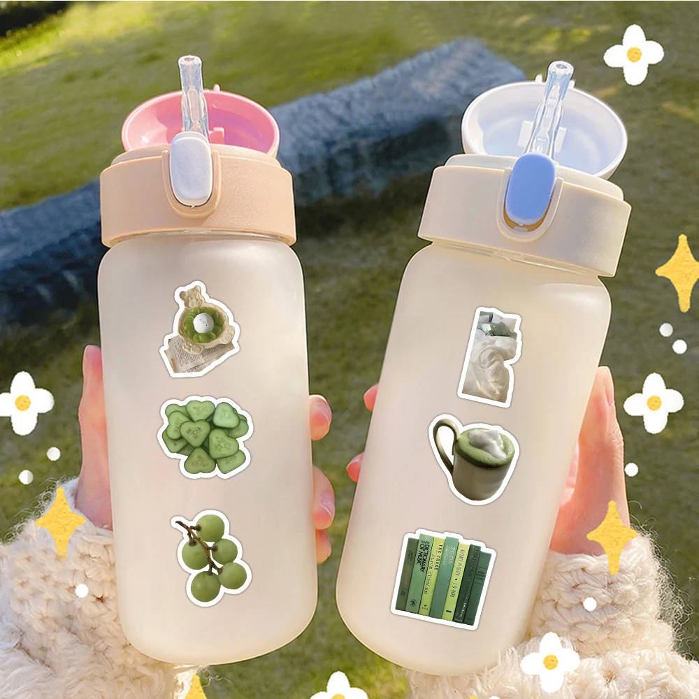 10/30/50pcs Cute Ins Style Green Cartoon Stickers Aesthetic Decals Laptop Phone Scrapbook Suitcase Decoration Sticker Kids Toys