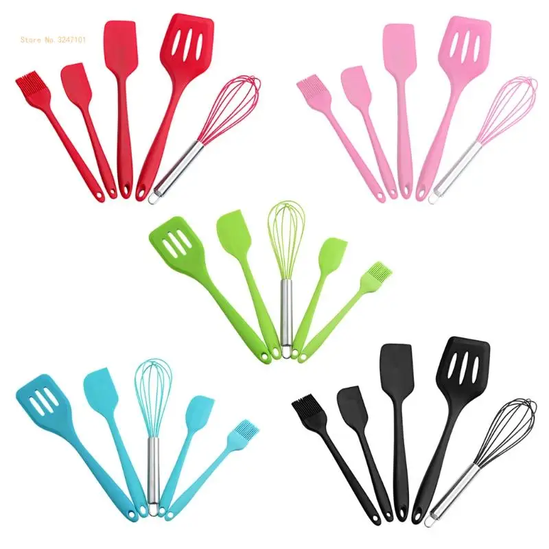 Kitchen Utensil Sets 5 PCS Silicone Cooking Utensil Sets Heat Resistant Cookwares Kitchen Appliances for Cooking Dropship