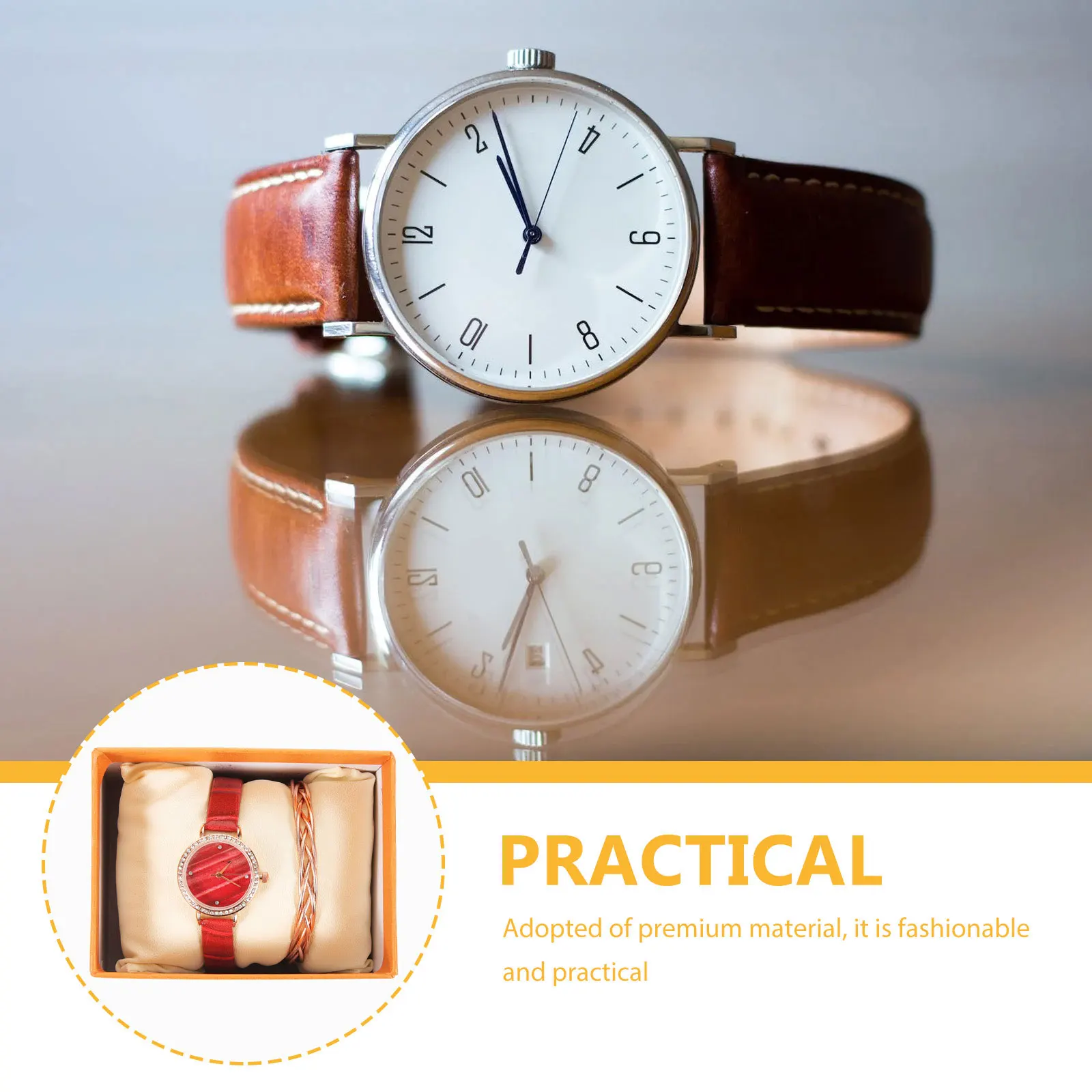 

1set Suits for Women Fashionable Quartz Wristwatch Simple Stylish Elegant Watch Gift Clear Digital Scale Comfortable
