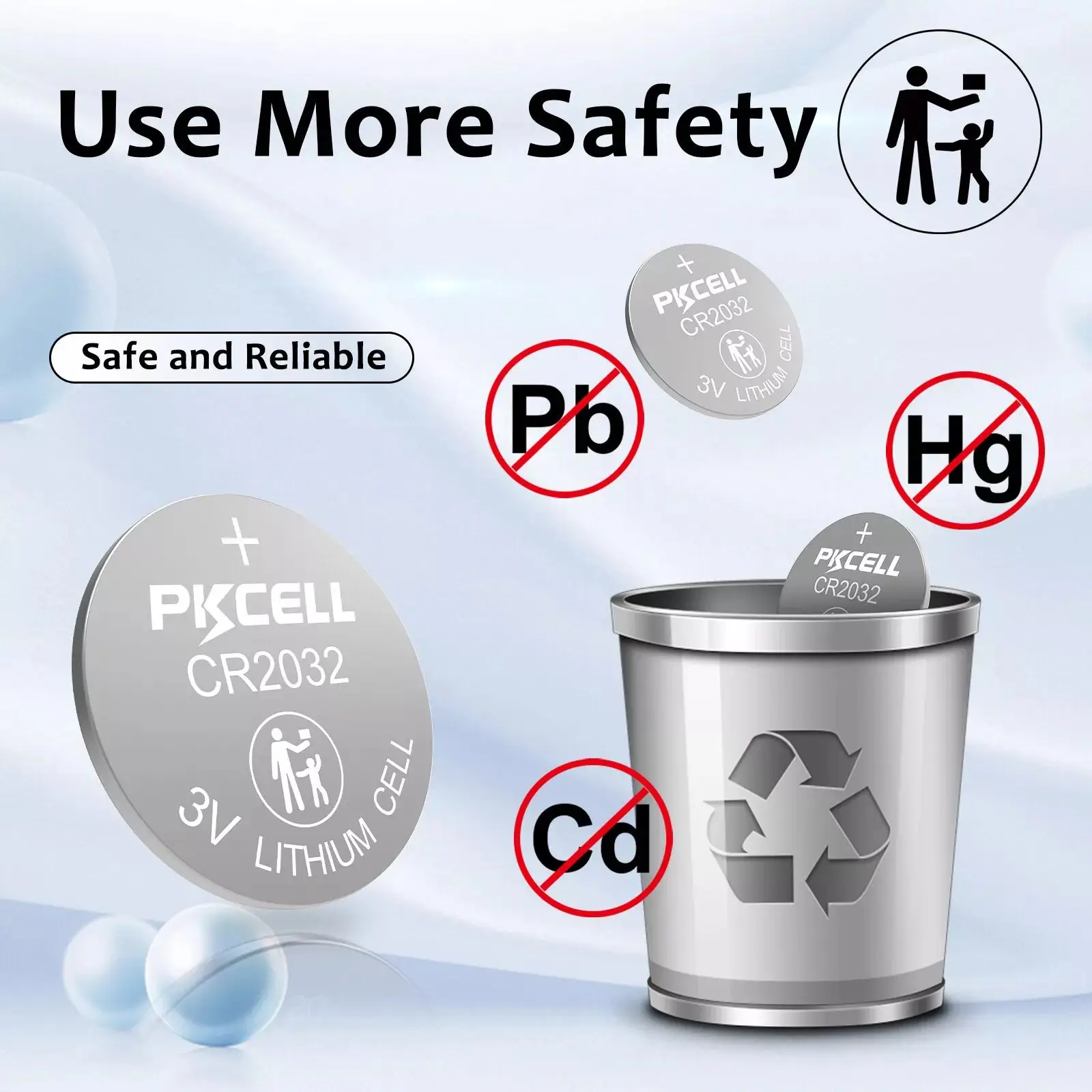 PKCELL 20PCS CR2032 3V Button Batteries BR2032 DL2032 ECR2032 Cell Coin Lithium Battery Watches Car Remote Key Coin Battery Cell