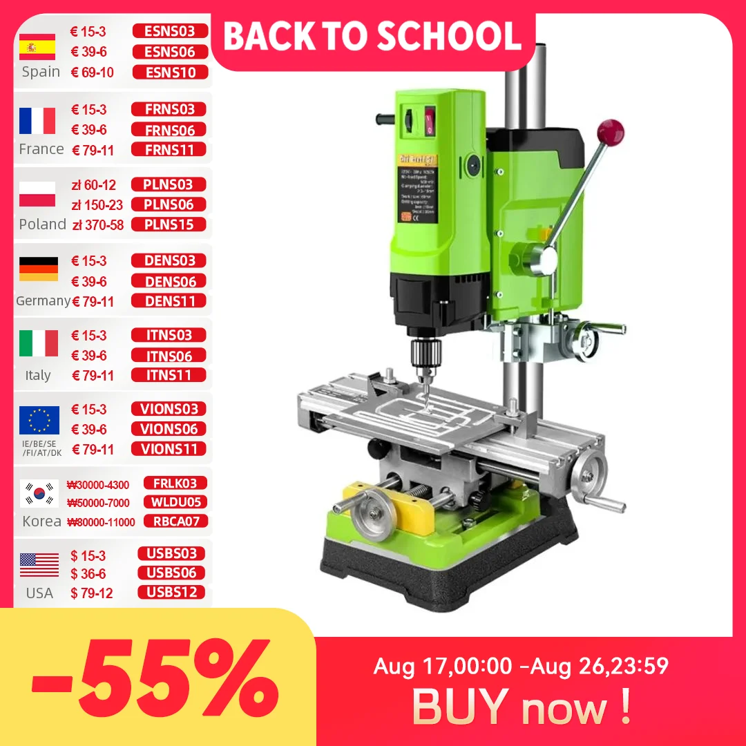 Allsome 6-Gang-Ständerbohrmaschine BG-5157 1200W Tischbohrmaschine für Heimwerkstatt, Holz- und Metallbohrungen