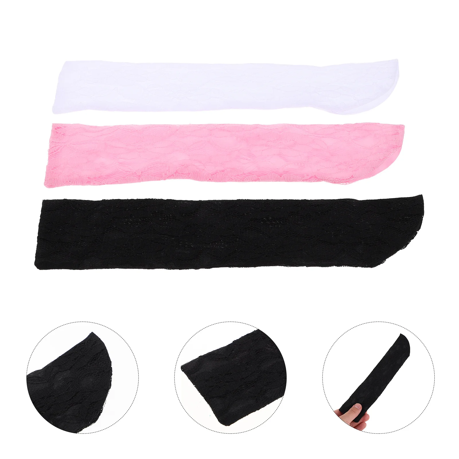 

3Pcs Lace Hand Fan Protector Sleeves Handmade Decorative Pouches for Wedding Bridal Shower Party Favor Folding Fan Storage