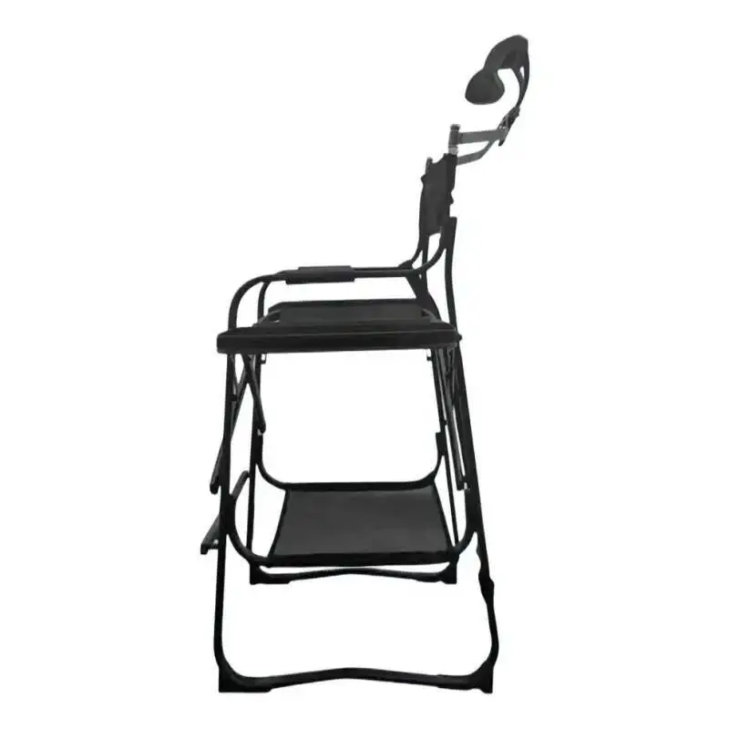 

Bar Chair Heavy Duty Tall Height Directors Folding Makeup Chair Padded Seat with Side Table Foot Rest for Camping Home or Patio