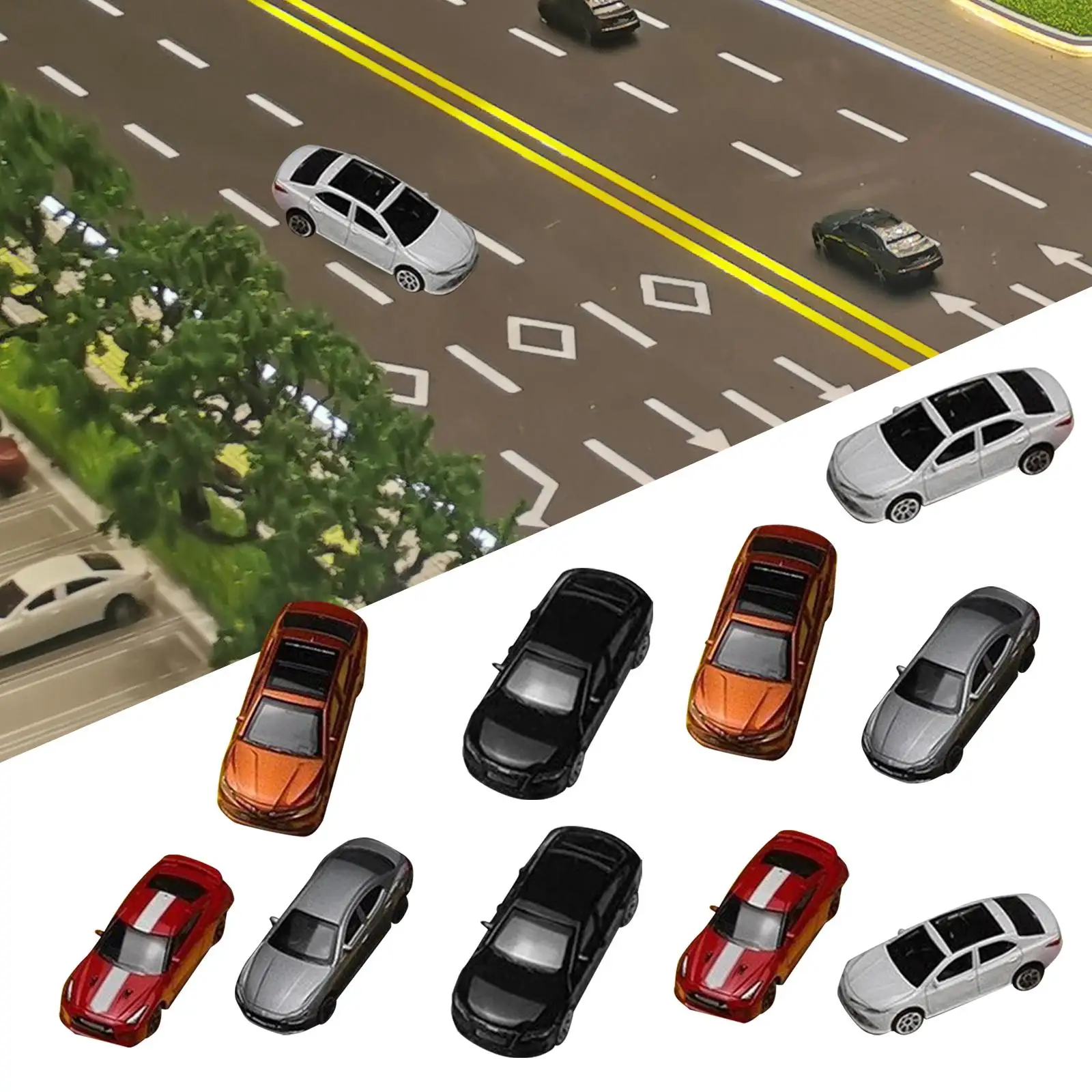 

10x 1/64 Diecast Model Car Desktop Decor for S Scale Fairy Garden Diorama
