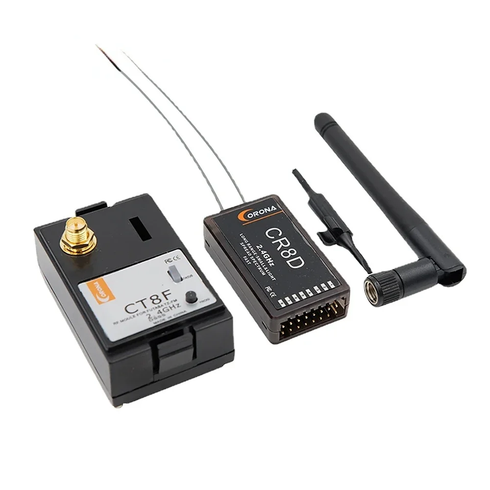 Corona 2.4Ghz Futaba HiTec Module TX RX Combo Kit CR8D and CT8F (V2 DSSS) Convert To  System RC Toy Model Transmitter