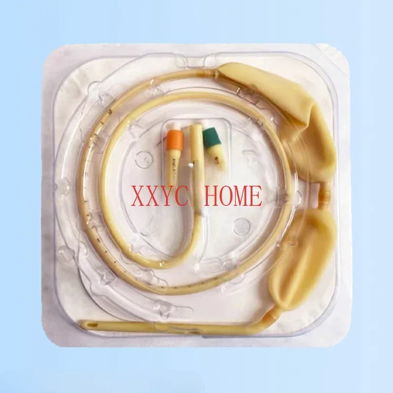 Disposable three chamber double capsule gastric tube, two capsule latex gastric tube hemostatic balloon