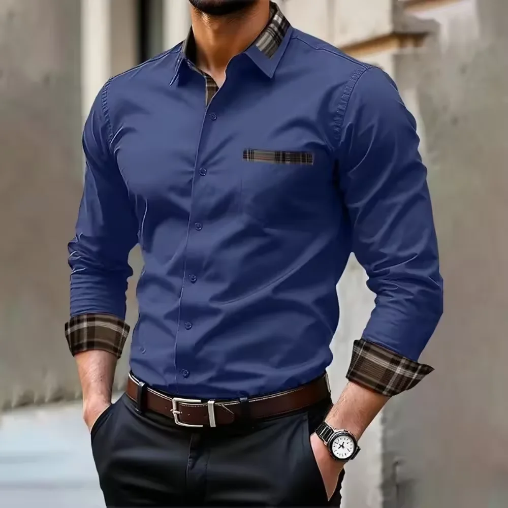 

14 types of colors men's solid casual formal shirts, business comfortable stylish long-sleeve shirts, plus sizes XS-6XL.