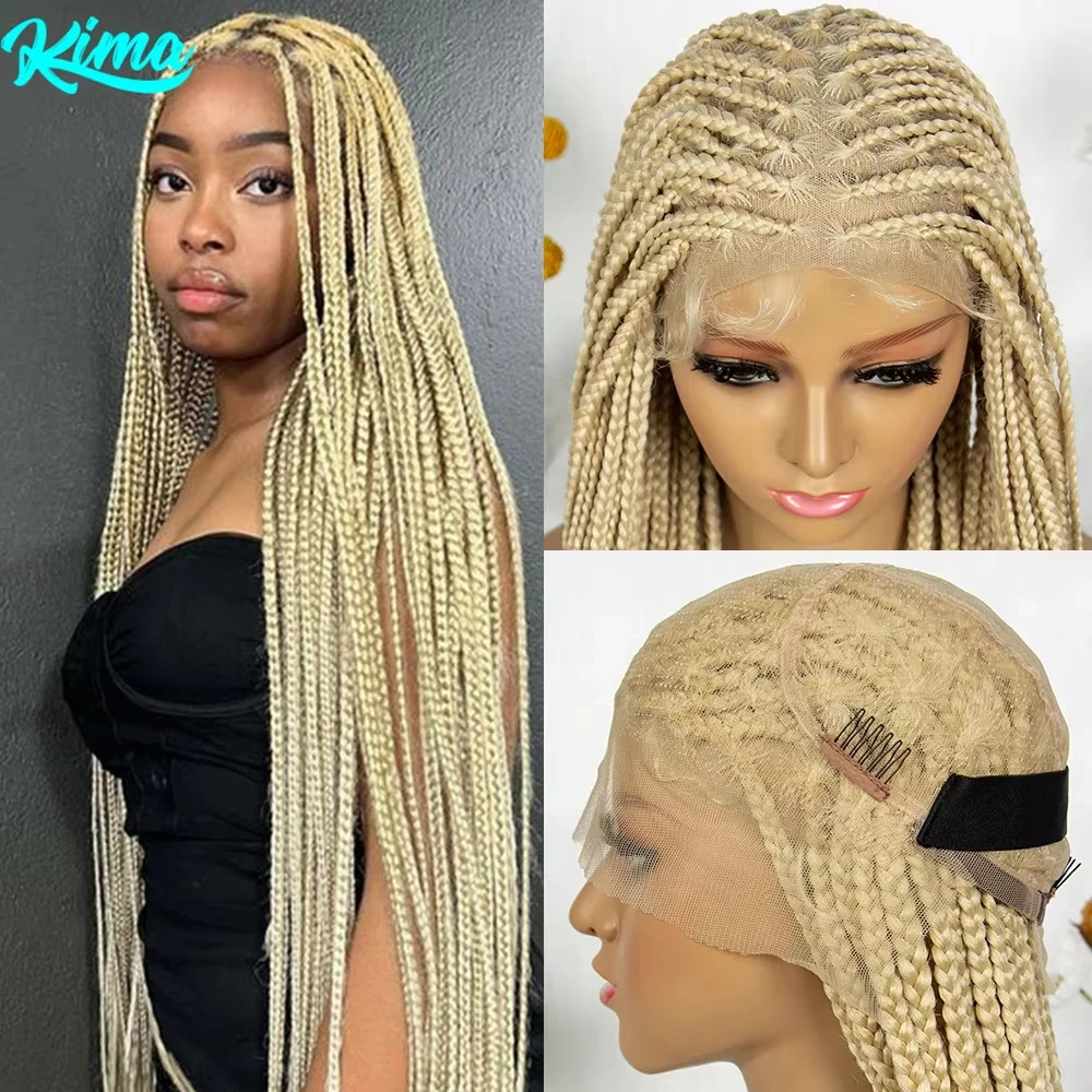 

KIMA Synthetic Box Cornrow 613 Blonde Transparent HD Full Lace Braided Wigs Braids Crochet Braiding Knotless Wig For Black Women