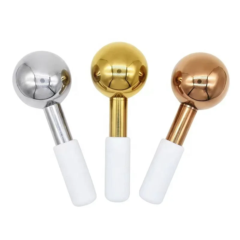 

Facial Roller & Cryo Sticks Cold & Hot Globe Massage Ball Skin Beauty Spa Face Care Cooling Globemassage Ball Stainless Steel