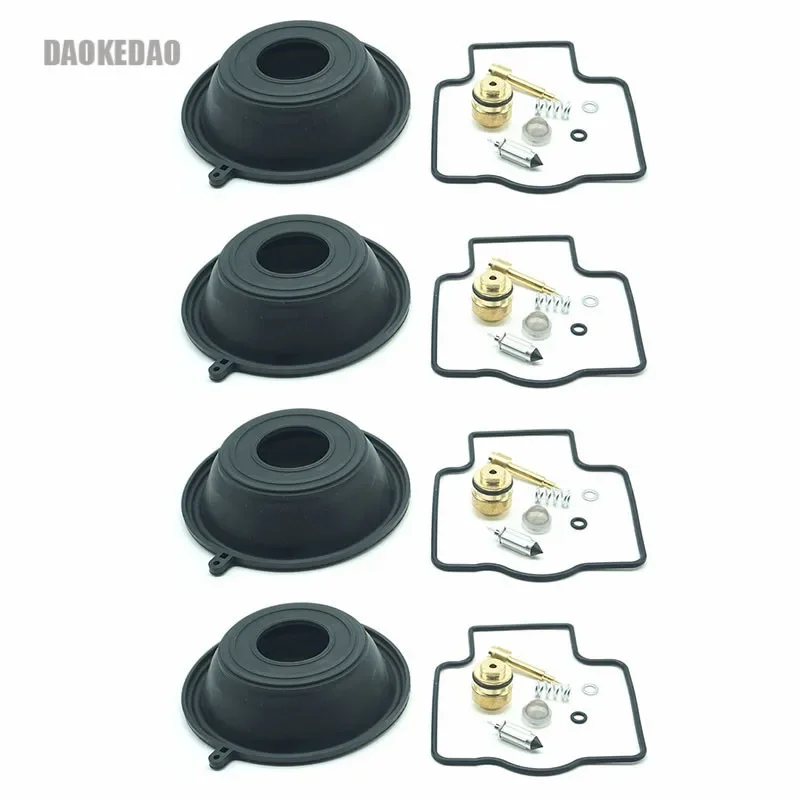 For Kawasaki ZXR750 ZXR 750 1989-1995 Carburetor Parts Vavuum Diaphragm Repair Kit Carb Float Valve Chamber Seal 4 Sets