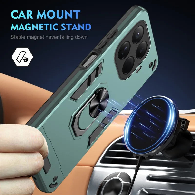 Military Grade Case For Xiaomi 17T 15T Pro Protective Cover Shockproof Ring Stand Holder Fundas Coque For Xiaomi 15 14 Pro Shell view 3