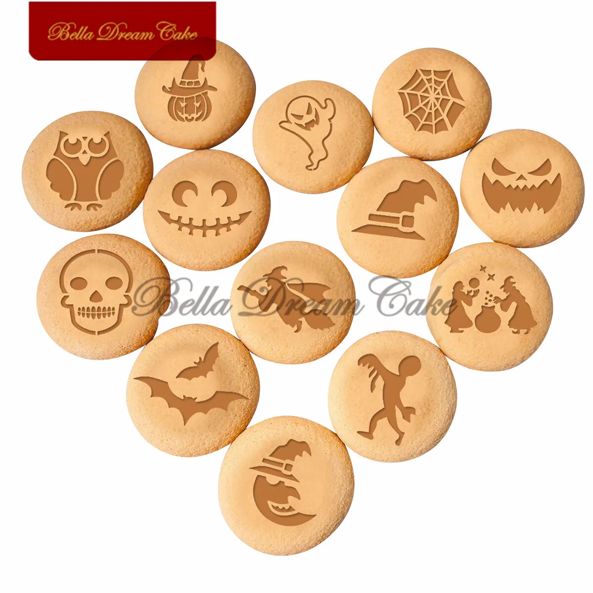 30pcs Halloween Cookies Stencil Ghost Pumpkin Biscuits Baking Mold DIY Fondant Coffee Template for Painting Cake Decoring Tools