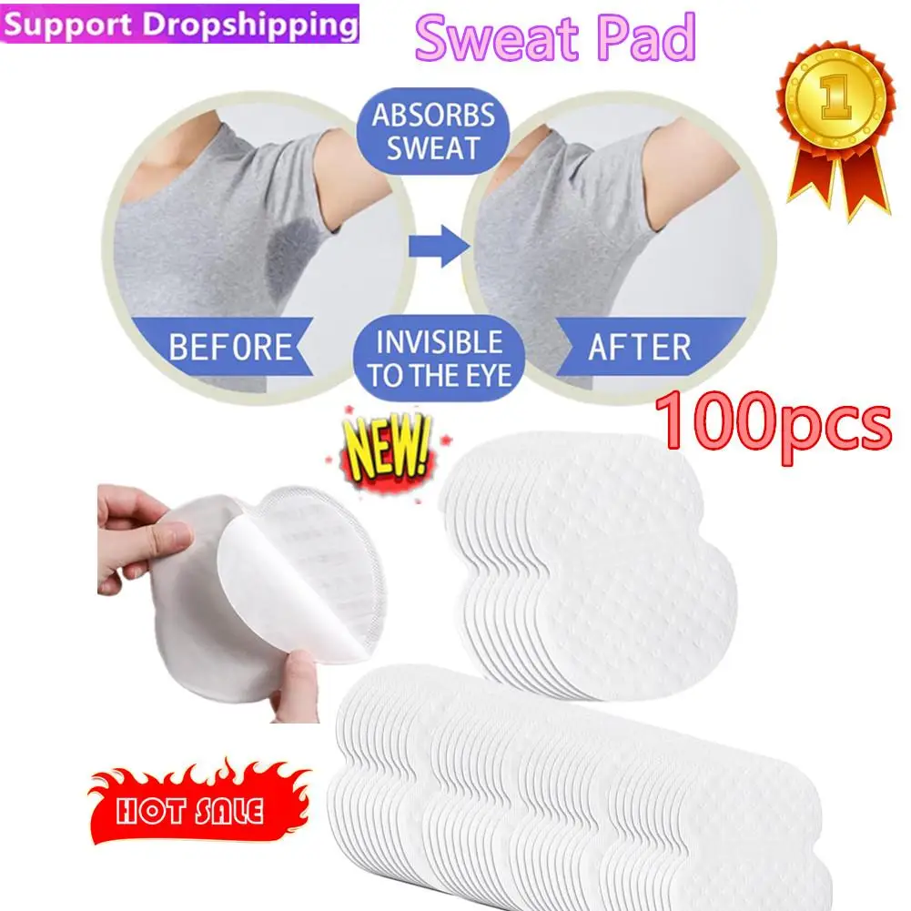 100pcs Invisible Underarm Sweat Absorbent Stickers Dress Clothing Sweat Perspiration Deodorant Pad Care Antiperspirant