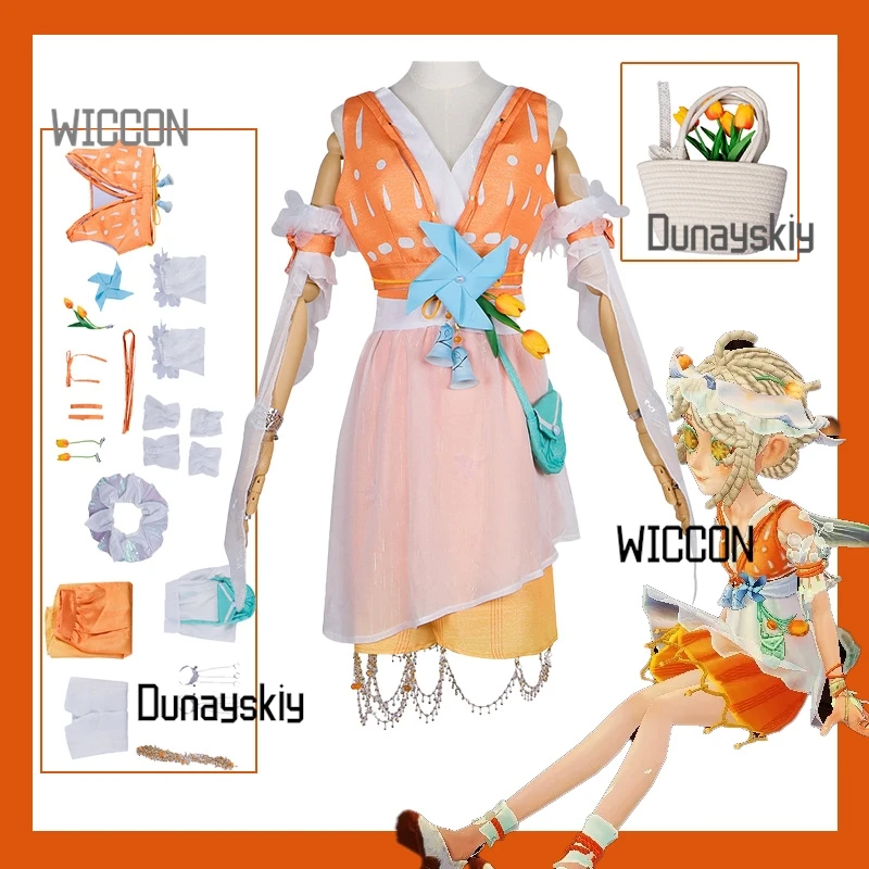 

Identity V Gardener Tulip Dream Cosplay Costume Game Accurate Dress Flower Basket Gothic Lolita Style for Halloween/Conventions