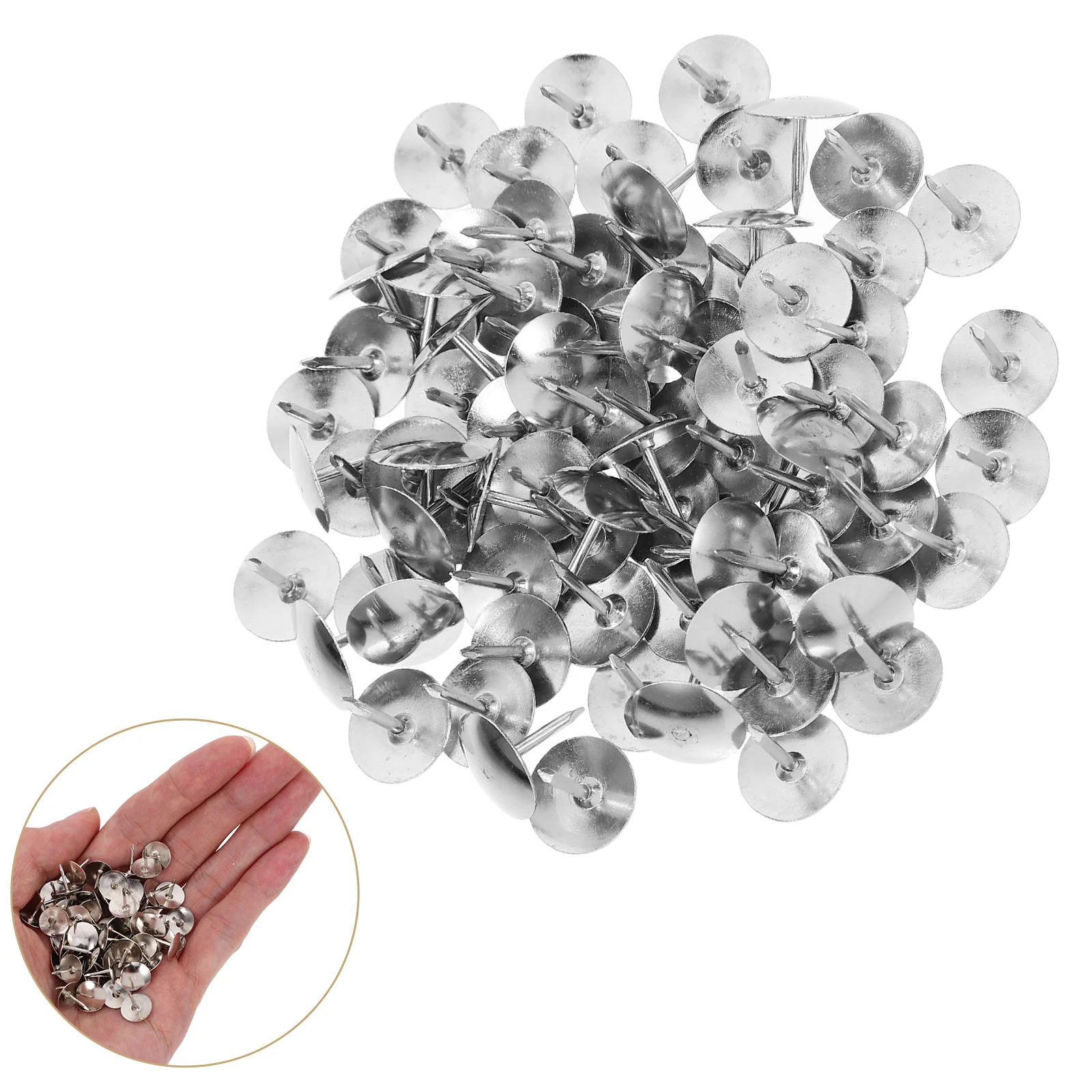 

800 Pcs Picture Hanging Hooks Thumbtack Bulletin Board Portable Push Pin Silver Iron Decorative Tacks Office