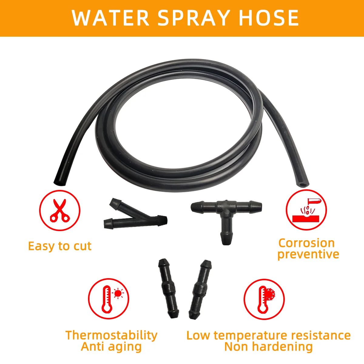 Yitong Windshield Washer Hose Kit 2M Universal Hose Suitable For Front Window Headlight Pump Automotive Accessories