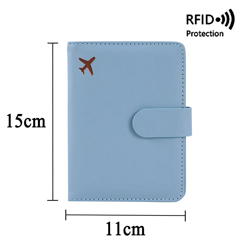 RFID Anti-theft Travel Passport Holder Case PU Leather Credit Card Wallet Passport Bag for Men and Women Travel Accessories