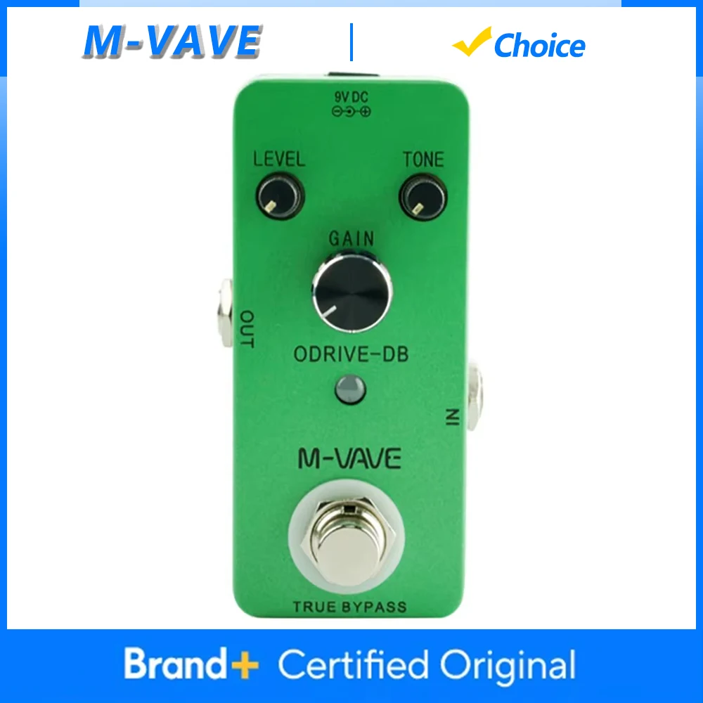 

M-VAVE Overdrive-DB Гитарная педаль эффектов Аналоговая педаль эффектов Overdrive для гитары True Bypass Запчасти и аксессуары для электрогитары