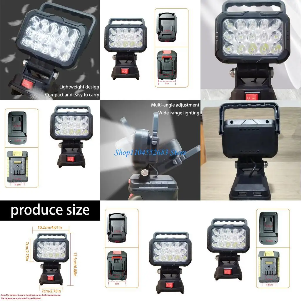 

Рабочий фонарь Y6GD с питанием от аккумулятора 18 В и складной конструкцией с зарядкой через USB