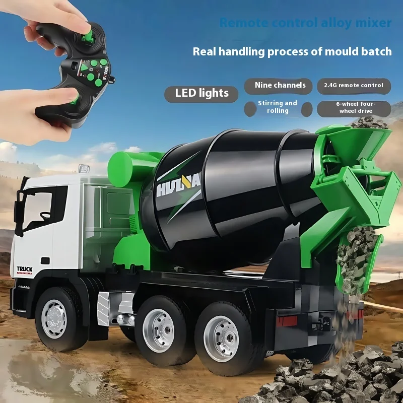 

1:18 9CH Huina 1557 4WD 2.4G Remote Control Cement Mixer Trucks Electric Engineering Truck For Boys Toys Adult Birthday Gifts