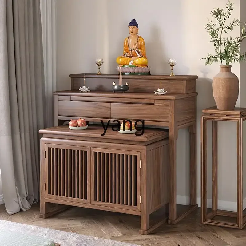 CX1  black walnut living room serving table incense case God of Wealth shrine shrine modern