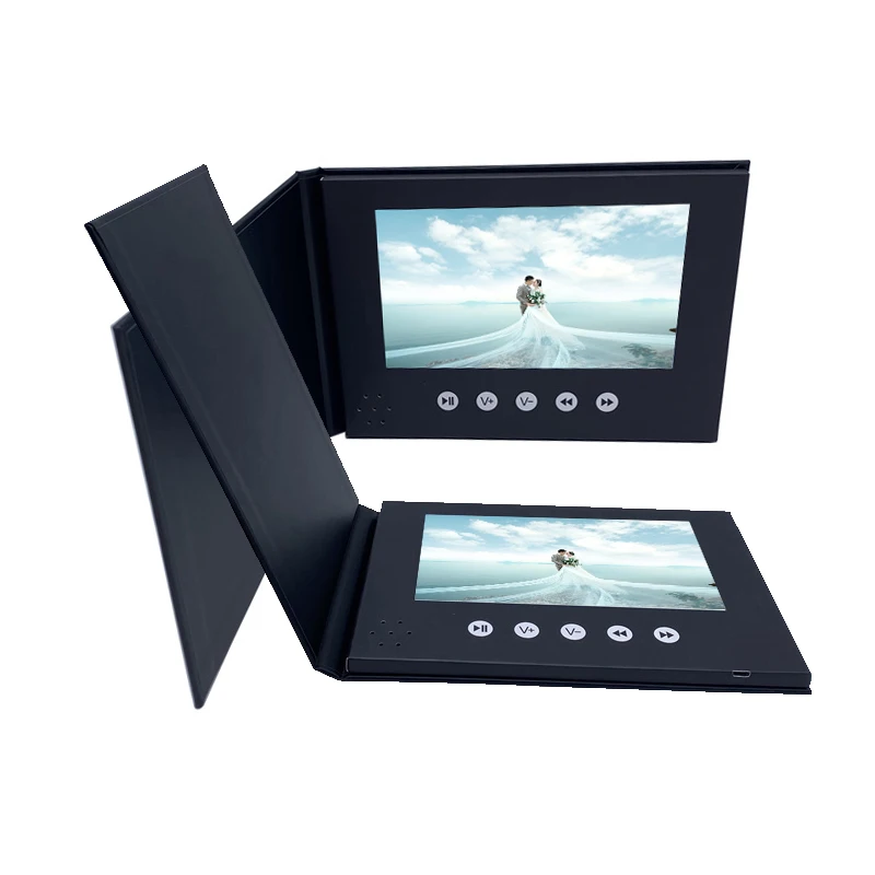 custom.Hardcover 7inch Lcd Screen Video Brochure Wedding Booklet Video Cards Book